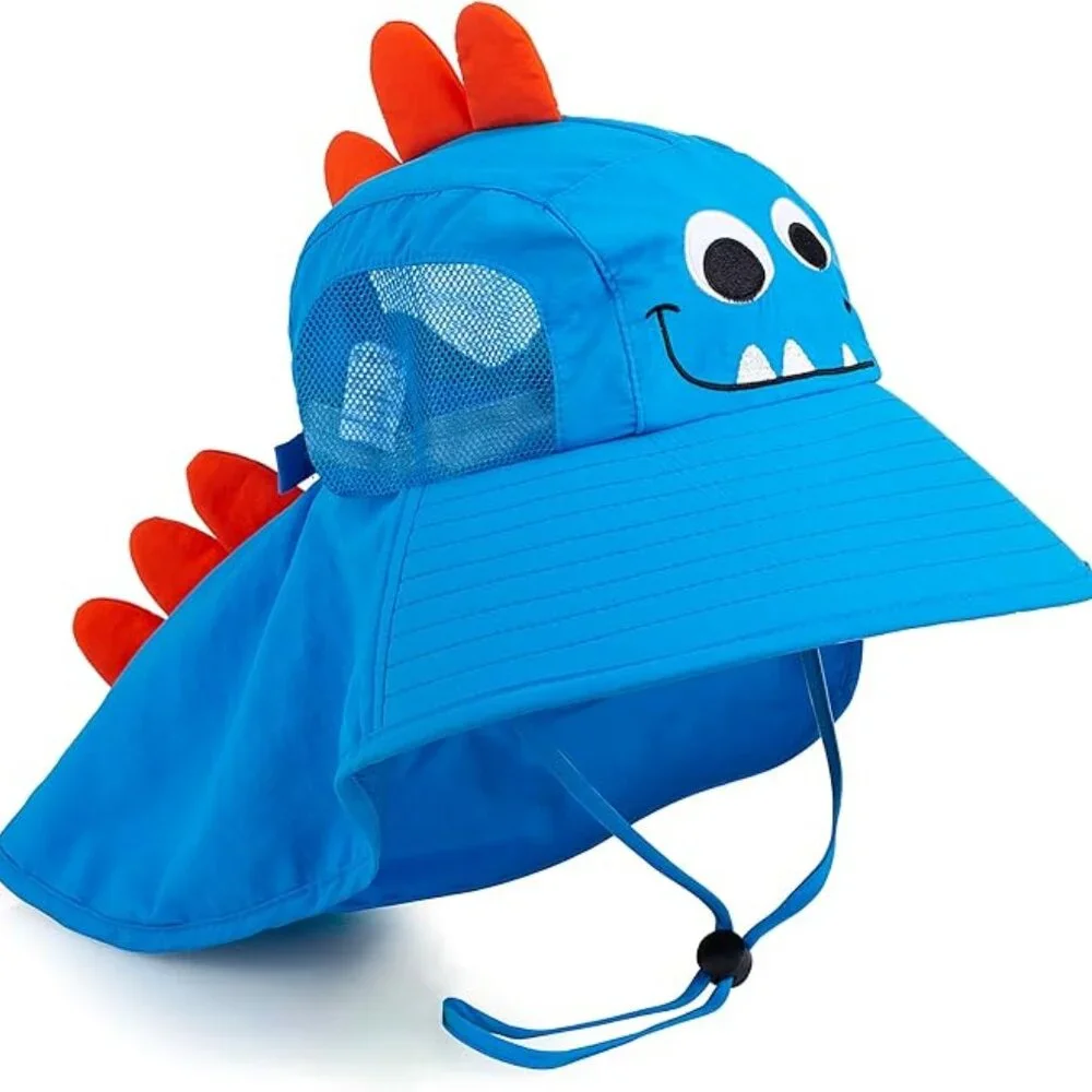 Kids Sun Hat UPF 50+ Boy Girl Protection Hat Wide Brim Beach Hats  Mesh Adjustab